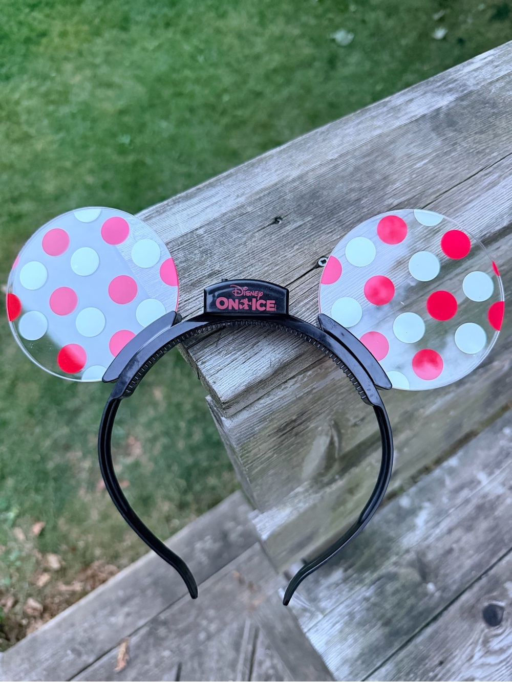 DISNEY ON ICE Minnie Mouse Polka Dot Flashing Light-Up Ears Headband Working O/S